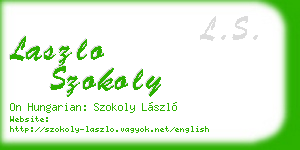 laszlo szokoly business card